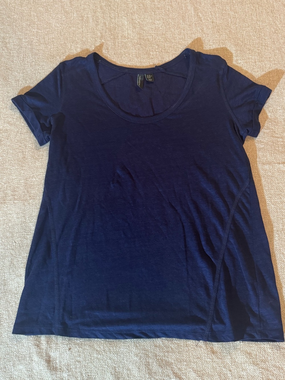 Anthropologie Cynthia Rowley Navy Blue 100% Linen Oversize T-Shirt XS